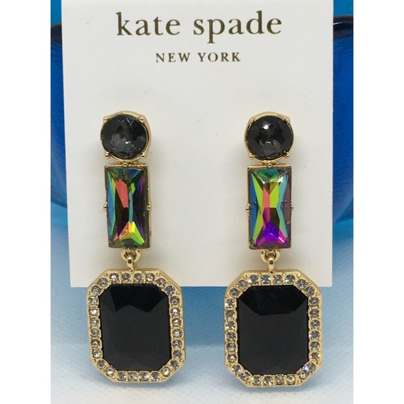 kate spade Jewelry - Kate Spade Art Deco Gem Linear Earrings Gorgeous!